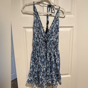 Ramy Brook Blue and White Patterned Dress